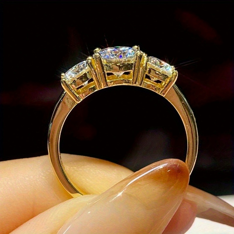 Women's 2/4 Carat Simple Design Moissanite Ring, Dazzling Gift
