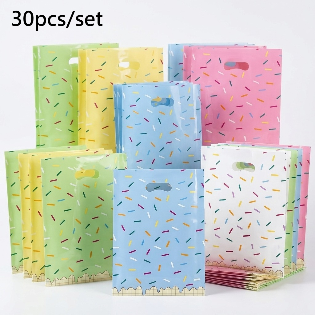 TEMU Gift For Her/him 30pcs Itechjoy Small Gift Bags With Handles Suitable For Birthday Wedding Favors, Sprinkles Print Treat Bags With Assorted