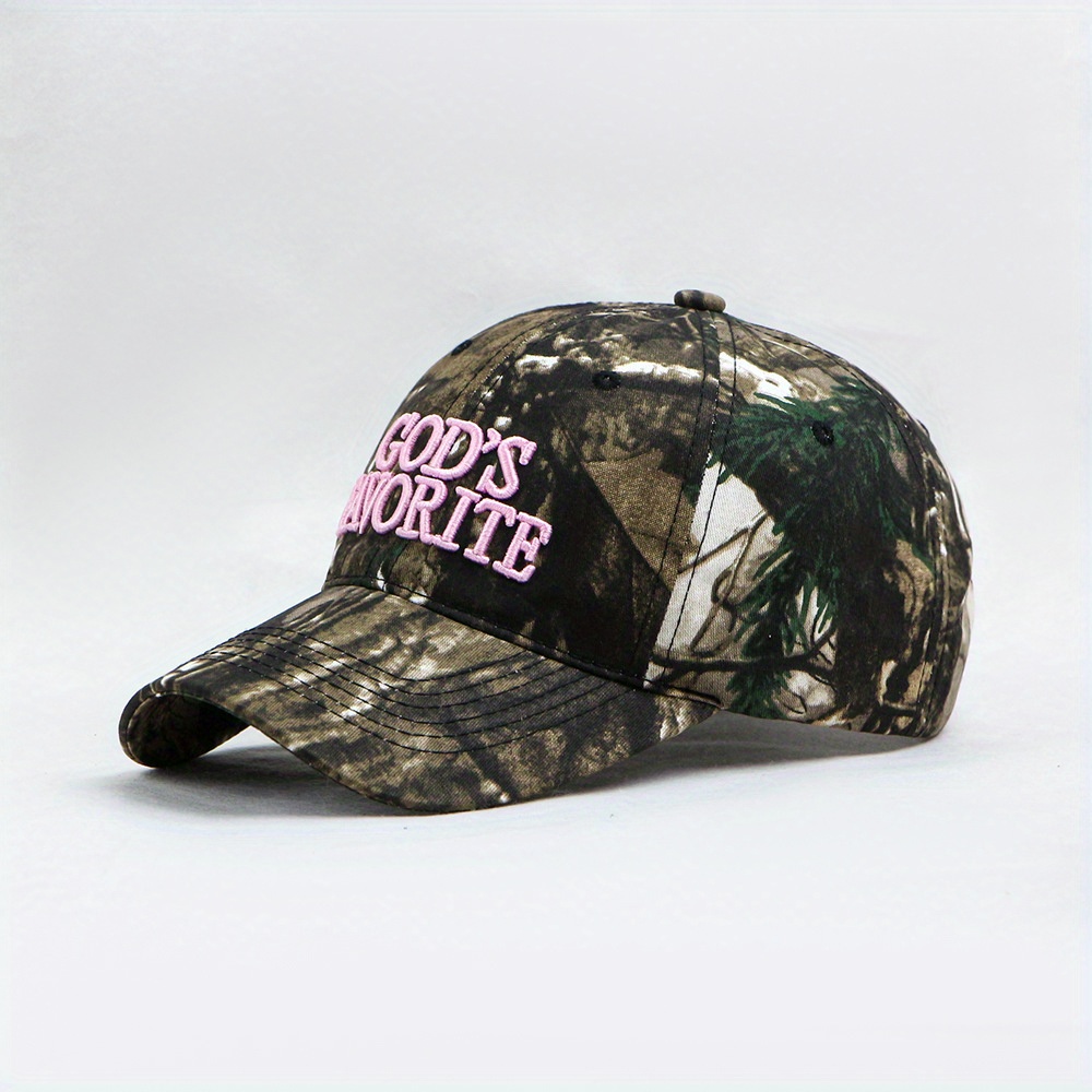 New Baseball Cap With Camouflage Branch Pattern, Distressed Embroidery, Unisex Hat For Men And Women