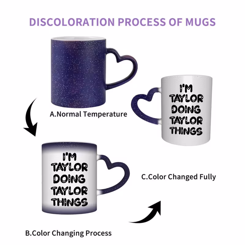 taylor themed color changing ceramic mug with iconic song lyrics signature name 11oz reusable coffee cup for ts fans hand wash only gift for christmas office music lovers 7