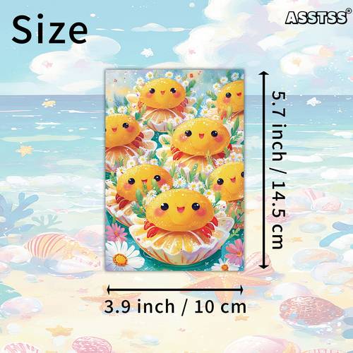 20er-pack vintage sommer ozean küste muschelpostkarten – 4x6 zoll retro junk-journal-zubehör, klassische -illustrationen sammlerstück dekorative malerei-karten für scrapbooking & basteln
