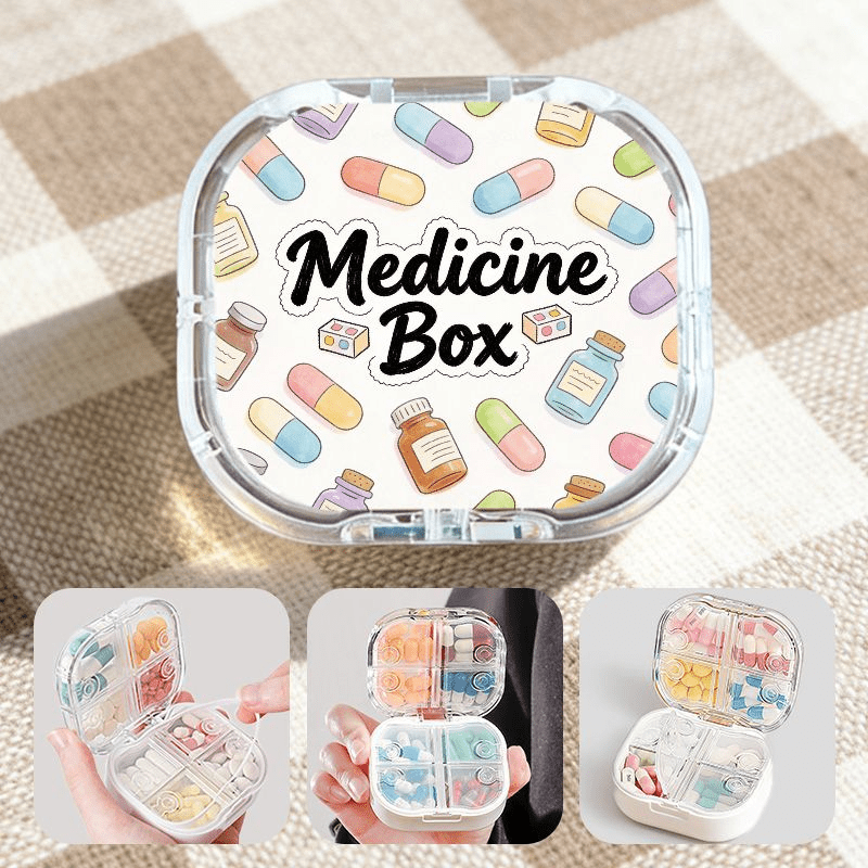 TEMU de pastillas Pastel Pills, 1 pieza, organizador de pastillas de 8 compartimentos, estuche de medicamentos de viaje de capa, portátil para una ,