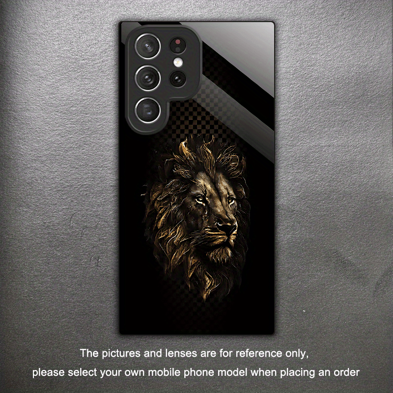 TEMU Phone Case - Creative Personalized Tempered Glass Black New Phone Case For Galaxy