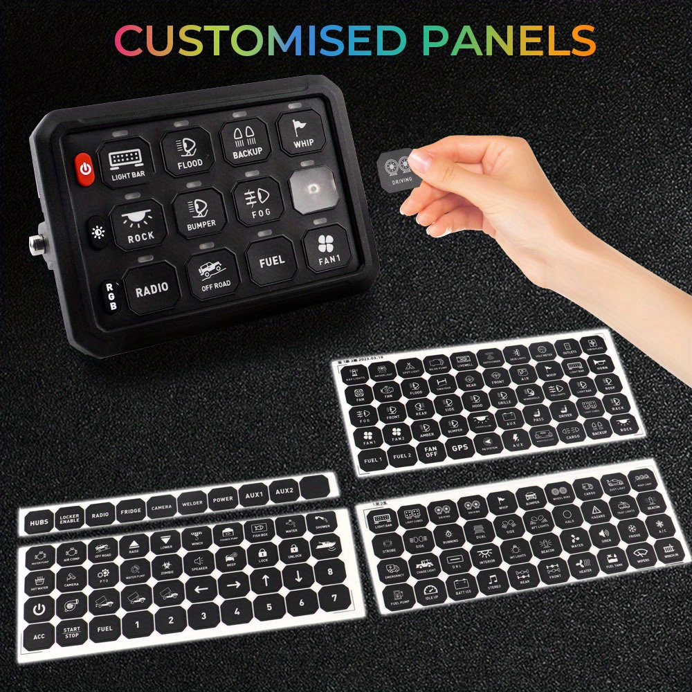 12 Gang Switch Panel for High Power Applications with RGB Control