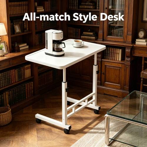 1 Mobile Height-adjustable Desk with Swivel Casters, Designed to Solve the Problem of Large Desks Taking Much . Fits into Small Apartments and Dorm . Features Smooth, Effortless Height Adjustment, Eliminating the Need