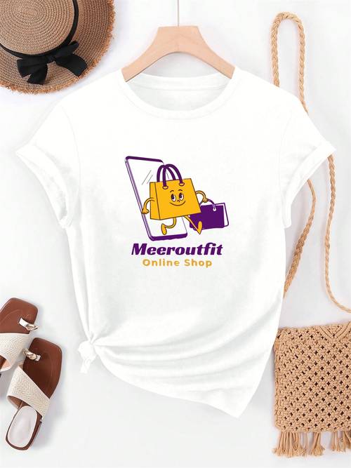 womens meeroutfit online store pattern summer casual round neck short t shirt