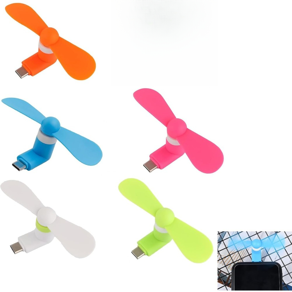 Mini ventilateur portable Type-C, petit ventilateur de bureau à clipser, parfait pour se rafraîchir au bureau ou en voyage, un ventilateur portable pour appareils mobiles avec connexion Type-C, ventilateur cadeau silencieux