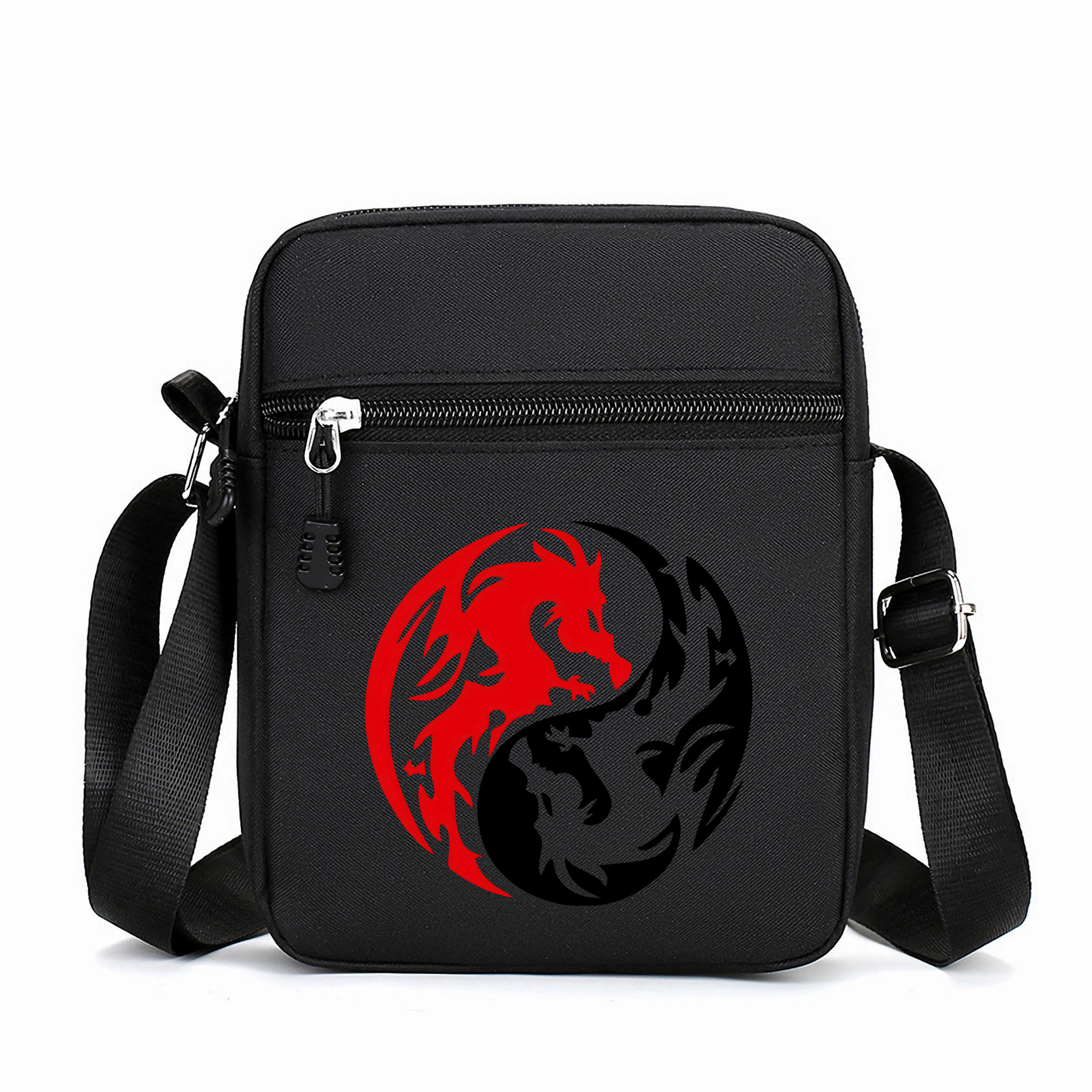 TEMU Sac Bandoulière Multifonctionnel Motif Dragon, Portefeuille, Sac d'Épaule Décontracté, Sac Téléphone Portable Léger/Sac, Mini Sac, Sac Banane,