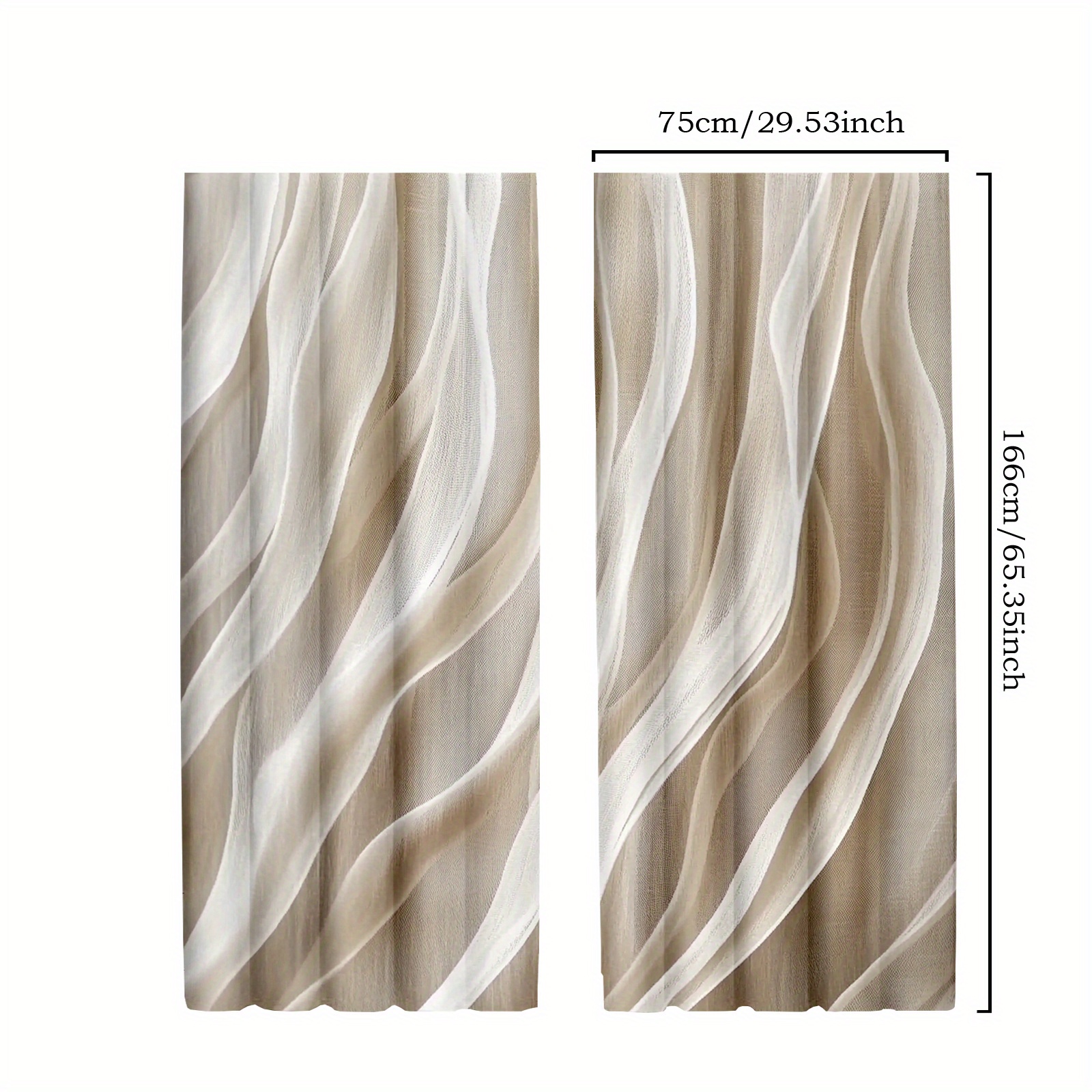 TEMU 2pcs Khaki And Curtains: Classic Neutral Tones - Suitable For Bedroom Curtains, Living Room Curtains, Dining Room Curtains, Study Curtains,
