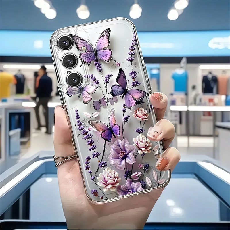 TEMU Phone Case - Dance Purple Fragrance Anti-fall Full Coverage Tpu Phone Case For Galaxy A02 A03s A04 A05s A06 A13 A14 A15 A16 5g A21s A22 A23 A24