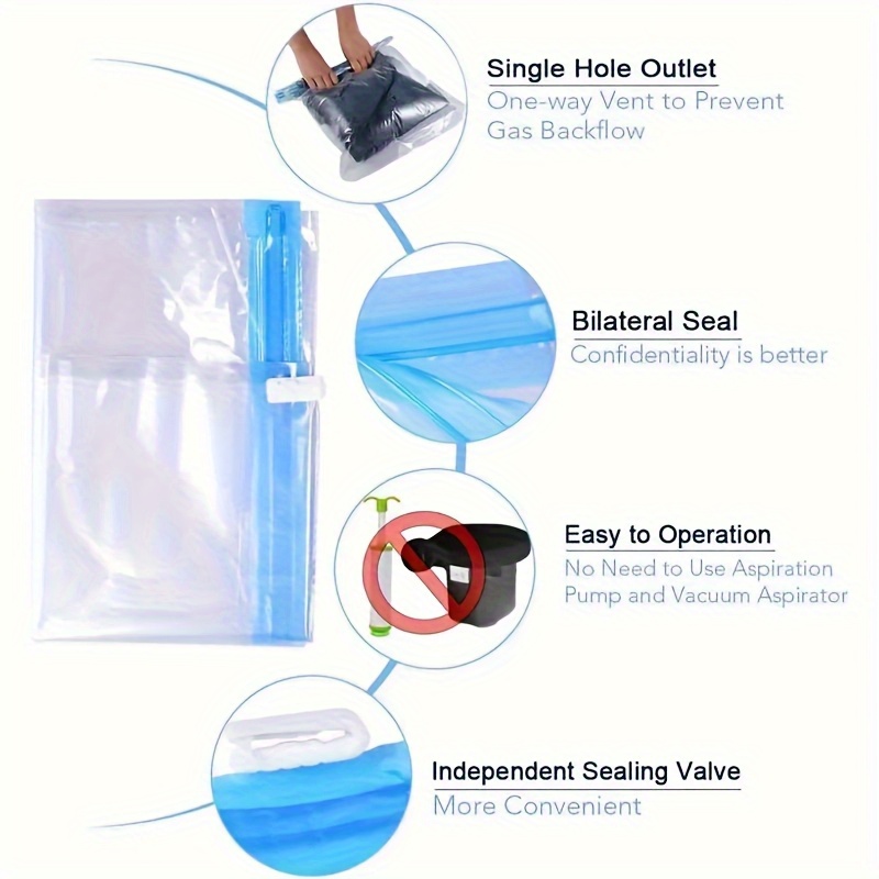 12 13 vacuum sealed travel compression bags roll   saving design for home and   waterproof and dustproof storage bags a must have for organizing luggage Product details 2