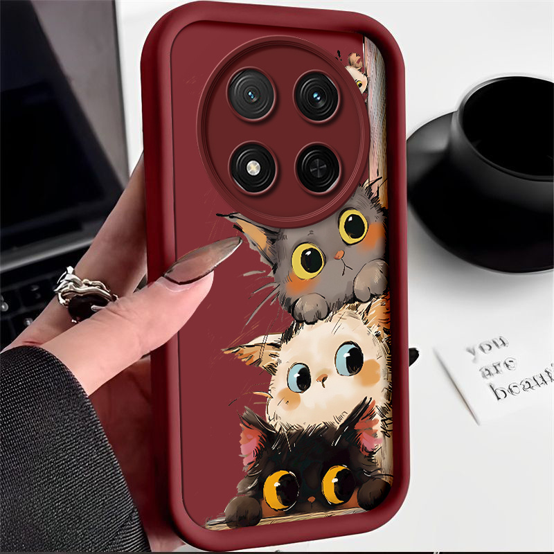 TEMU [001-k2549404]painting Cute Cartoon Cat Phone Case Compatible With Honor Pro,magic6 Pro,magic 7 Lite Cover, Smartphone Case, Mobile Cover,