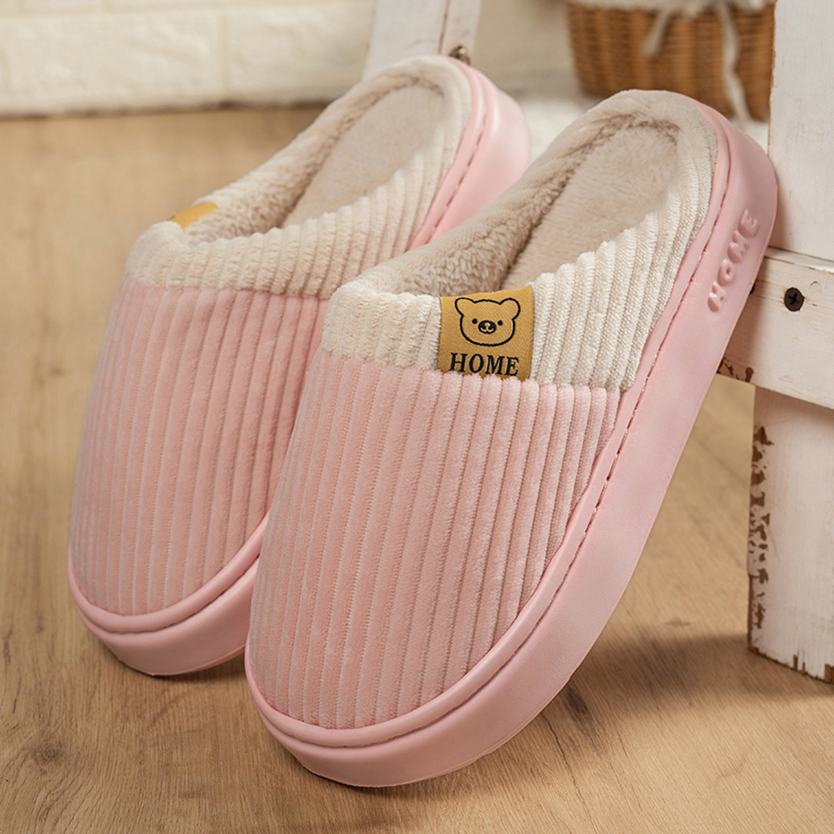 TEMU Pantuflas de casa elegantes para uso diario en interiores, múltiples opciones de color, calzado casual de moda para toda temporada, zapatos de