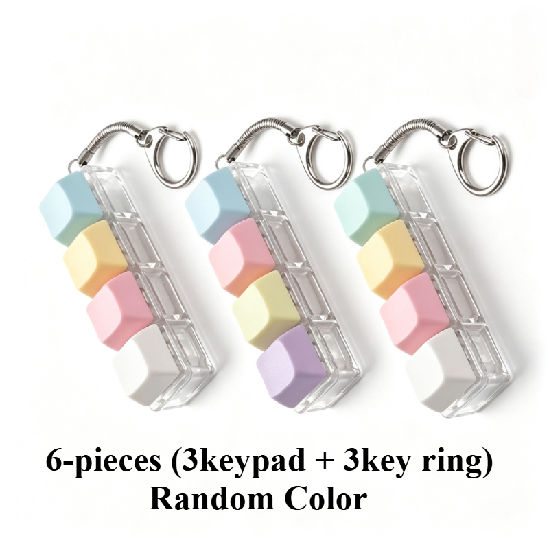 TEMU 6pcs Set Of Relax Keypad Keychain, Keyboard , Keyring, Calming Gadget, Classic, Stylish And Minimalist Style, Suitable For Daily Men And Women,