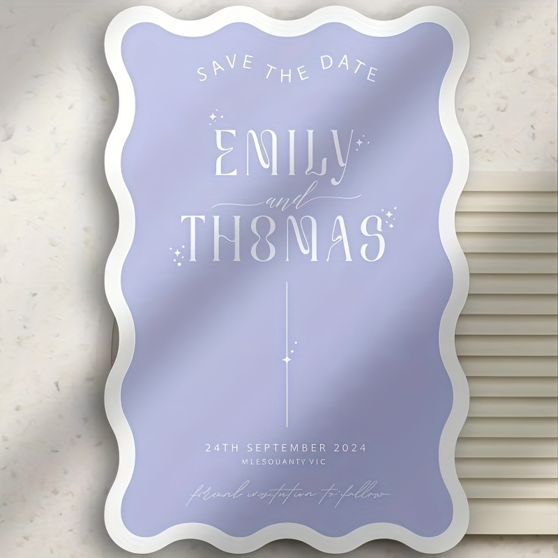 TEMU Custom Wavy Photo Cards Suitable For Weddings, Birthdays, Parties - Invitation, Menu & Thank You Cards With Your Own Image, Suitable For