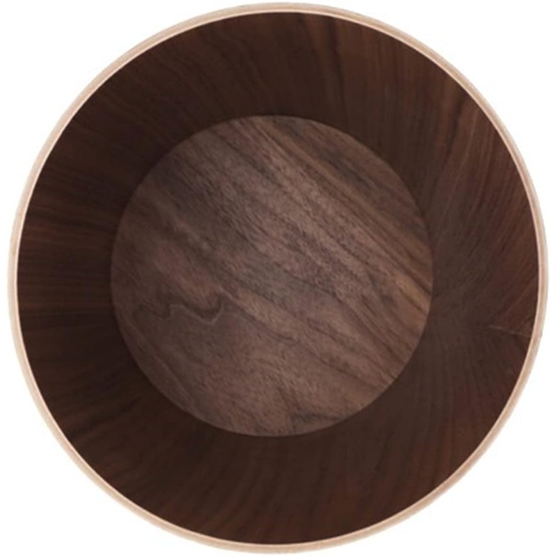 capacity wood trash can with pull out wide mouth round stackable wastebasket suitable for bathroom office natural wood garbage bin rustic farmhouse   saving recycling bin Product details 4