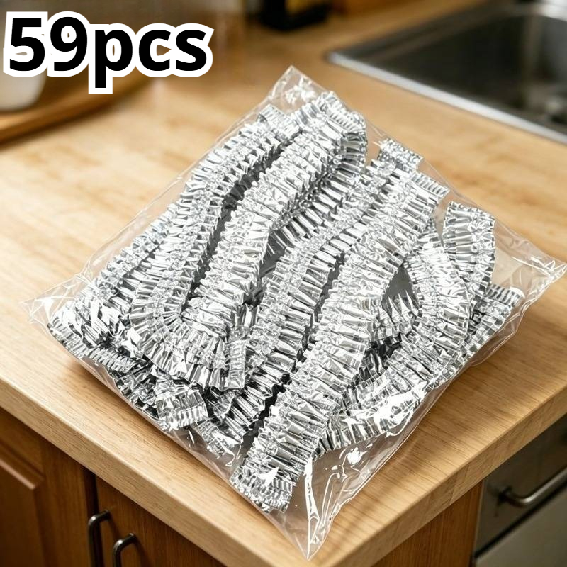TEMU Set da 59 pezzi di coperture isolanti extra-large riutilizzabili in foglio di alluminio, coperchi sigillanti multifunzionali, mantengono ciotole