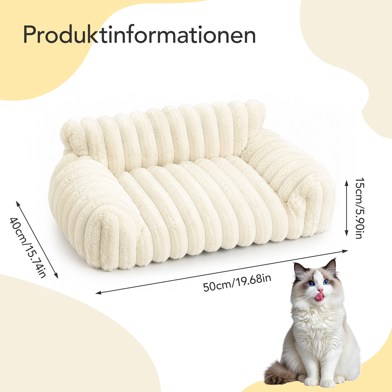 1pc Comfortable Cat Sofa Cute Soft Cat Bed Kitten House Breathable Cat Bed Sleeping Basket Suitable For Large Medium Small Cats Sleeping Use