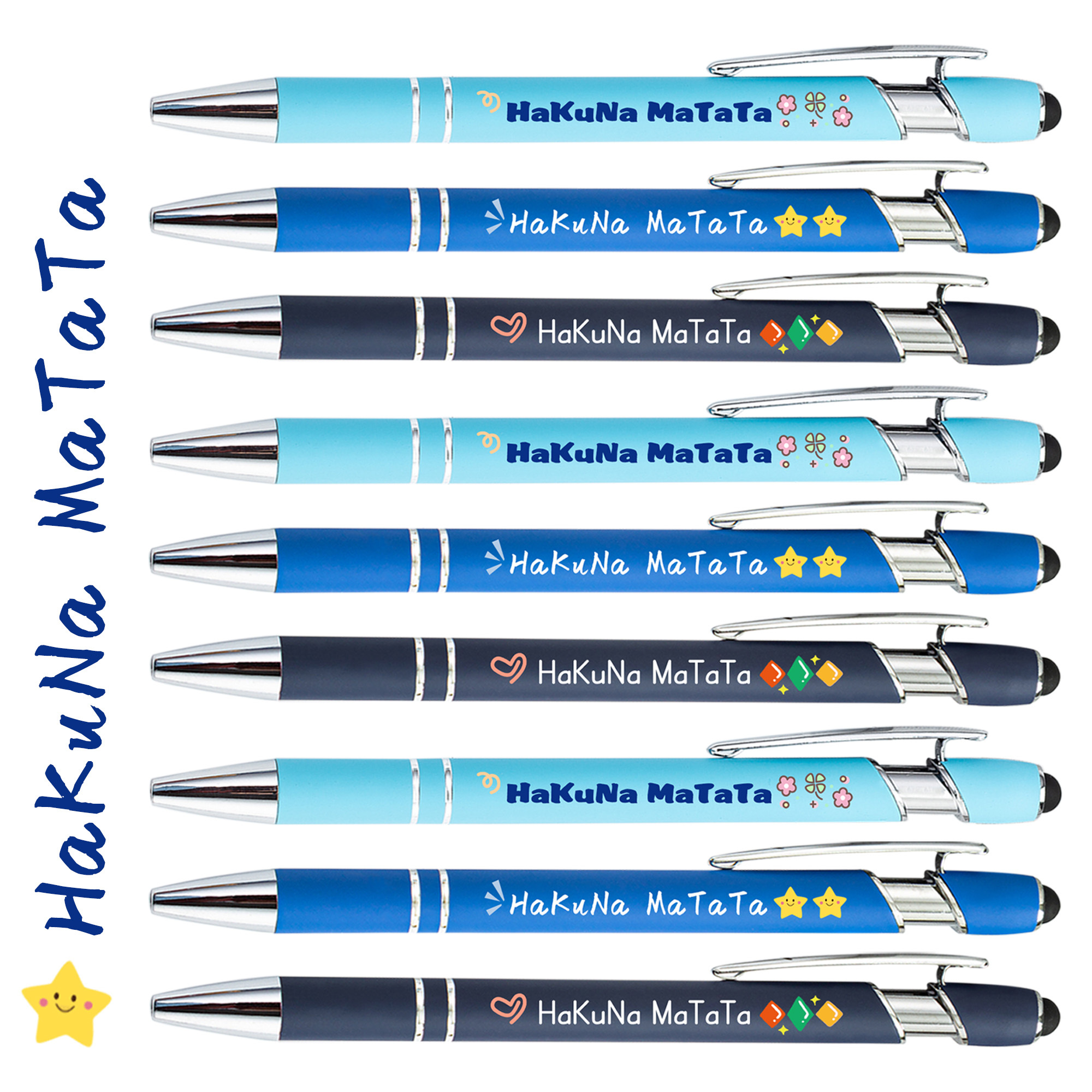 Image of [9pcs Ballpoint Pen] Stationery, & Motivational Quotes, Creative Gift For Students & Office, Black Ink, Valentine's Day/easter Gifts