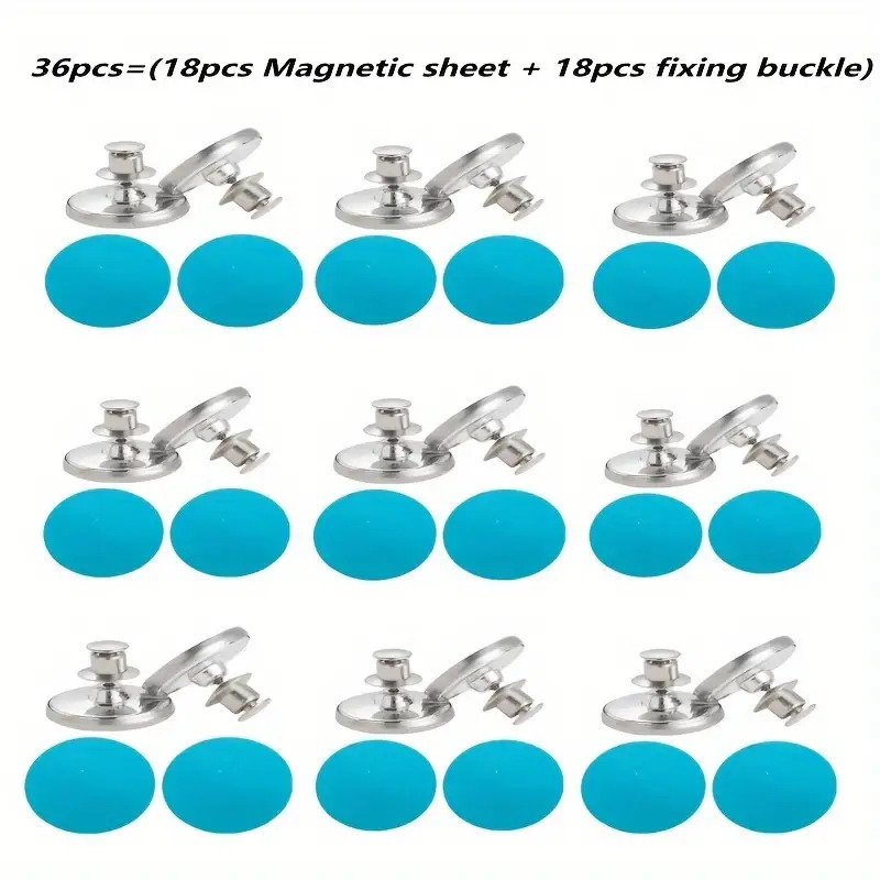 Image of 16/20/36/44pcs Modern Metal Magnetic Curtain Hooks - Wall-mounted Magnetic Clips, Suitable For Shower Curtains, Seam Closure, Wall And Door Stickers