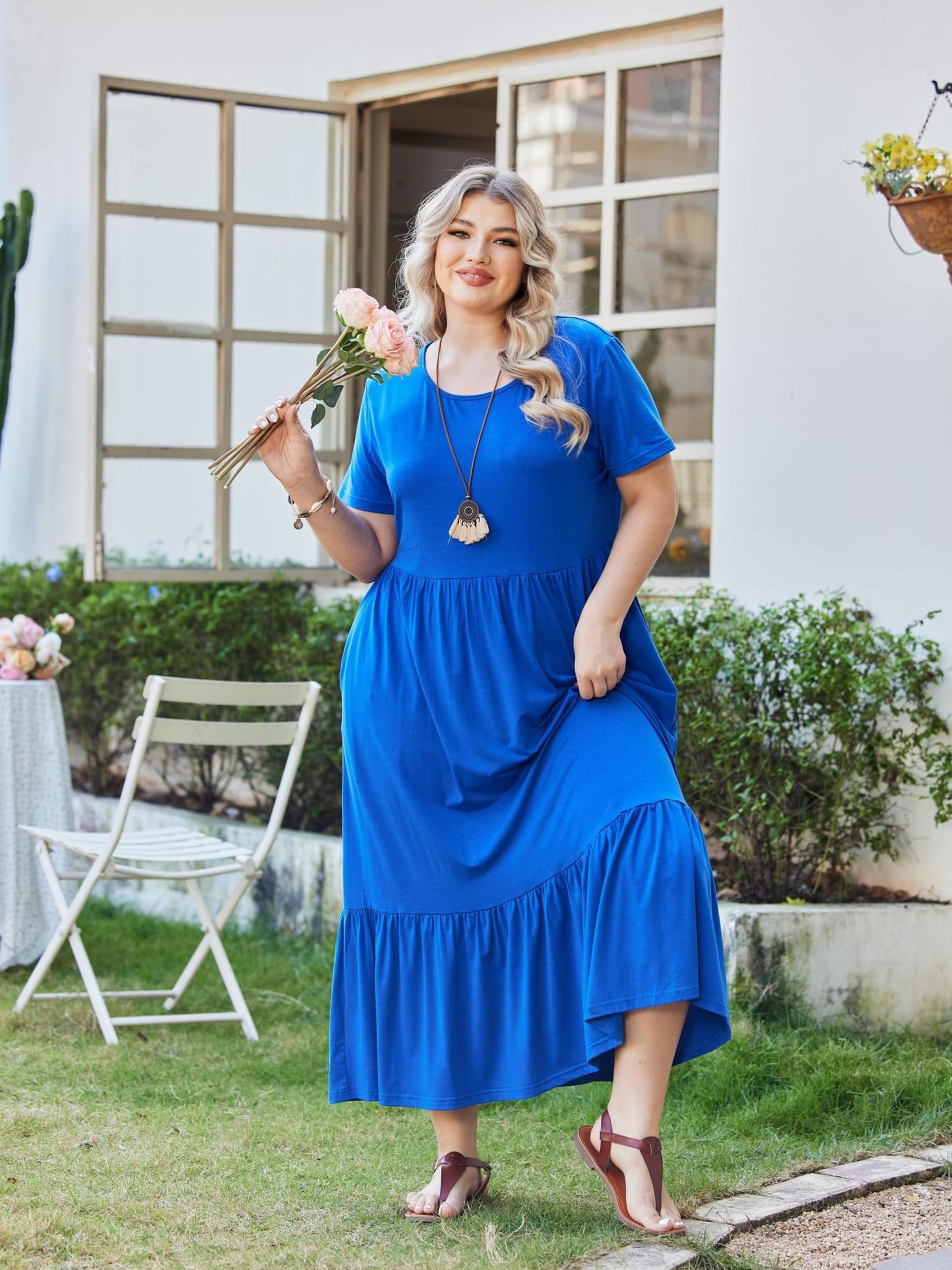 Plus Size Loose Dresses Plus Size Women Plus Size Short Sleeve
