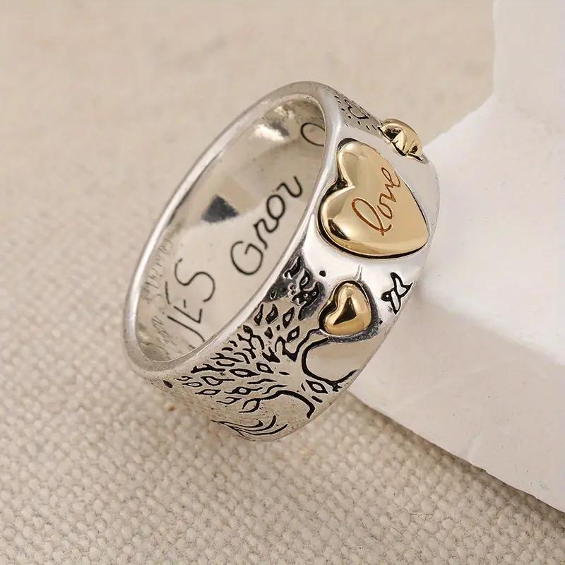 E-shop Modischer Kreativer Graffiti Zweifarbiger Liebesstern-Ring für Frauen – Täglicher Casual Punk Hip Hop Stil Schmuck Accessoires Einzigartige
