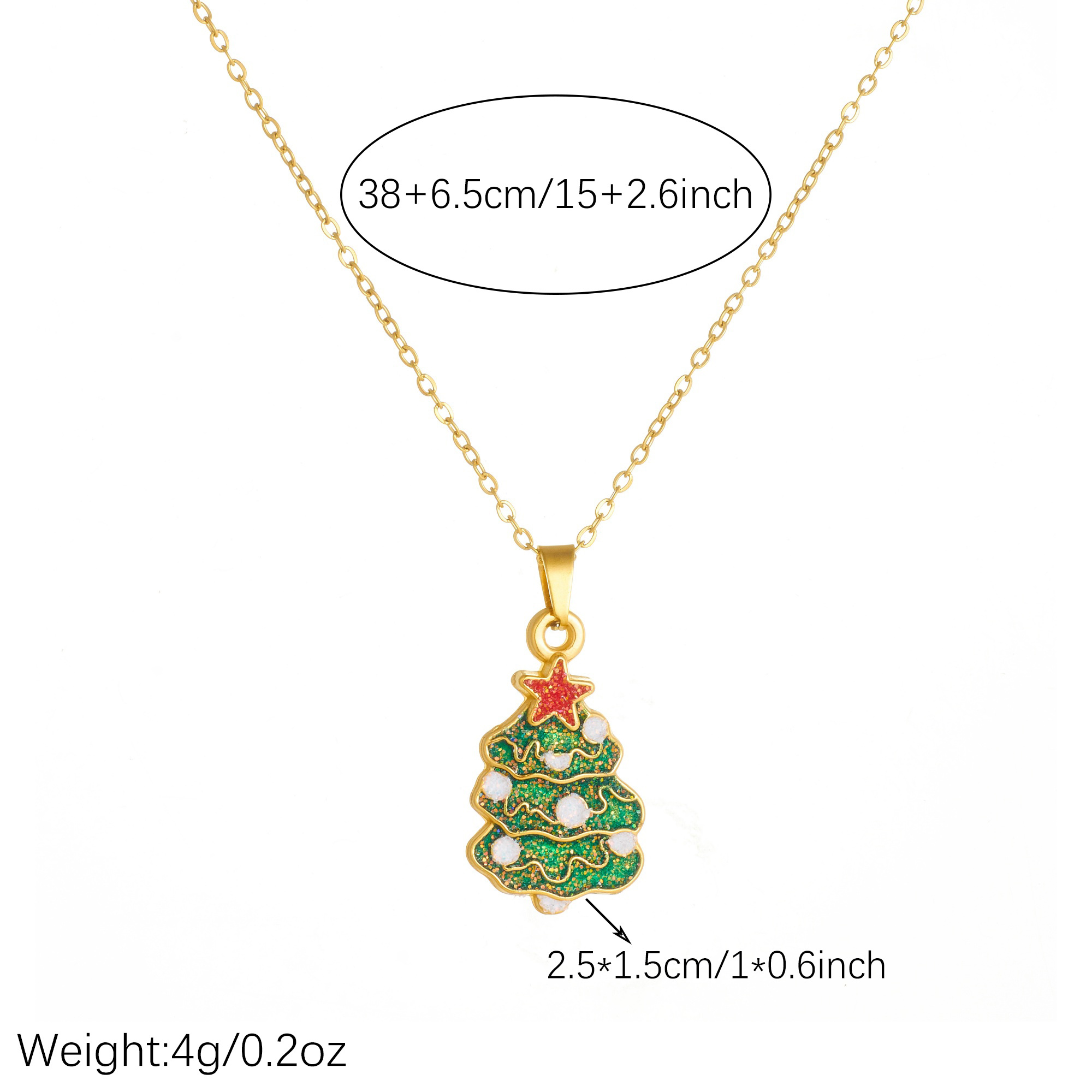 Women's Sparkling Christmas Tree 18K Gold-Plated Necklace