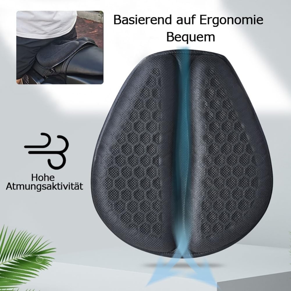 Image of Universal Motorcycle Gel Seat Cushion With 3d Honeycomb Design - Breathable & Shock-absorbing, Petal Shape With Anti-slip Base, Fits Most Motorcycles & Electric Bikes For Cooler, Comfortable Rides