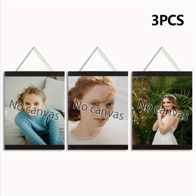 TEMU 1pc/3pcs/6pcs Wooden Magnetic Hanging Picture Clip, Suction Magnetic Hanging Picture Frame, Picture Frame Photo Hanging Cloth Hanging Shaft Rod,