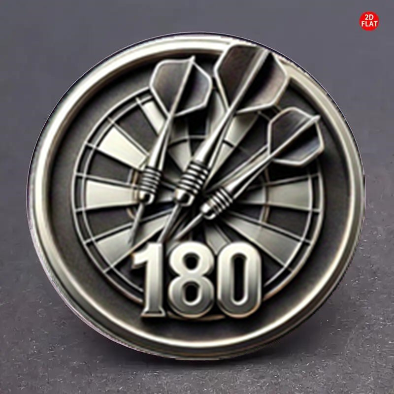 E-shop 1 Stück 2D Flache Retro Dart 180 Medaillen Anstecker, einzigartig designte Broschen, geeignet zur Dekoration von Schultaschen, Kleidung und als