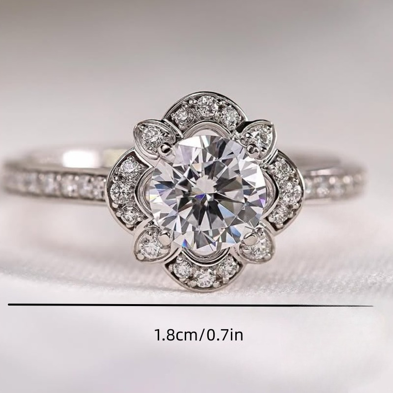 Women's Elegant Flower-Shaped Ring, Luxurious Bridal Gift