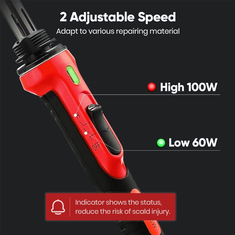 2 in 1 plastic welding kit 100w plastic welding repair kit   temperature control soldering gun plastic welding set for surface repair us plug Product details 1