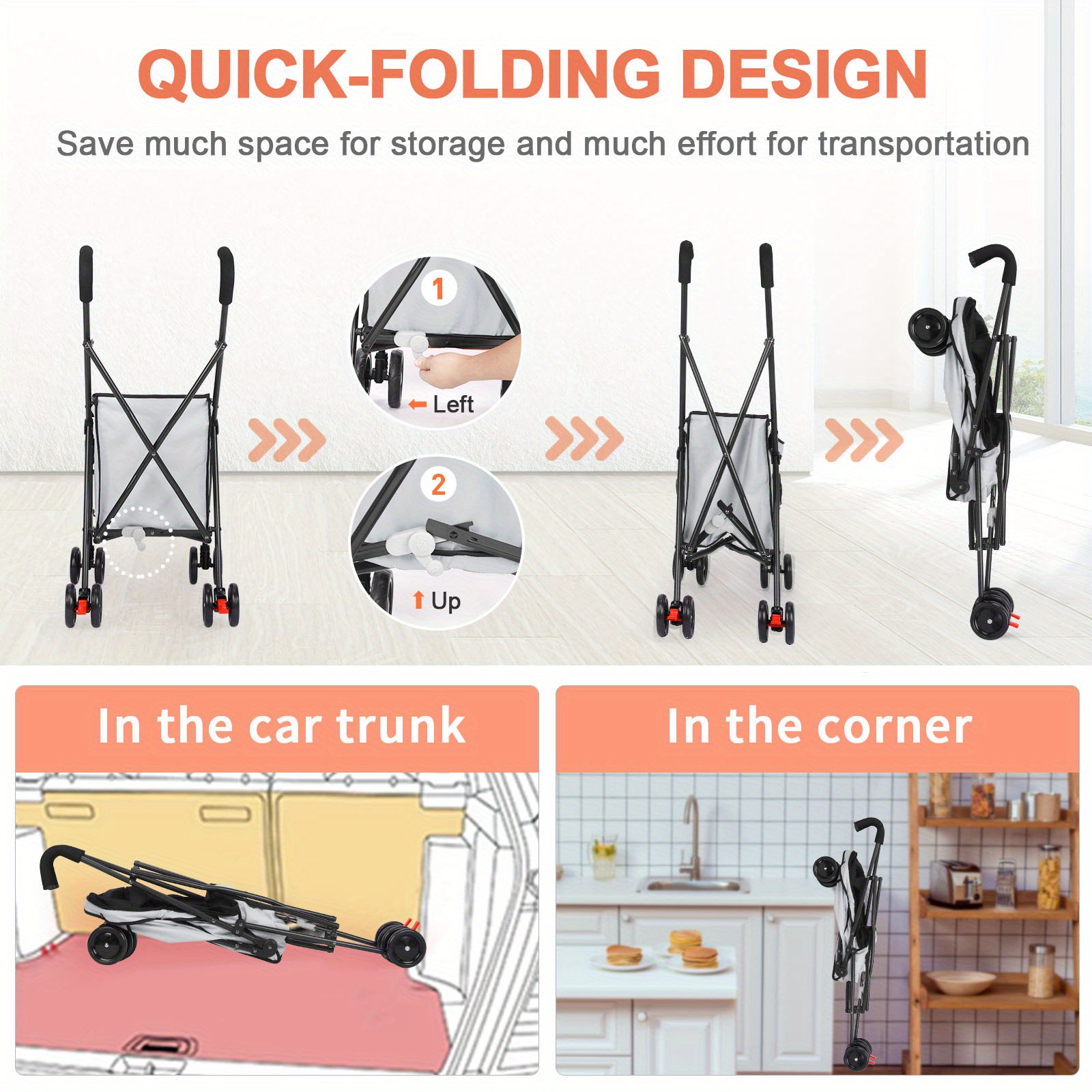 Original Patent Multi-Functional Folding Storage Cart for Pets