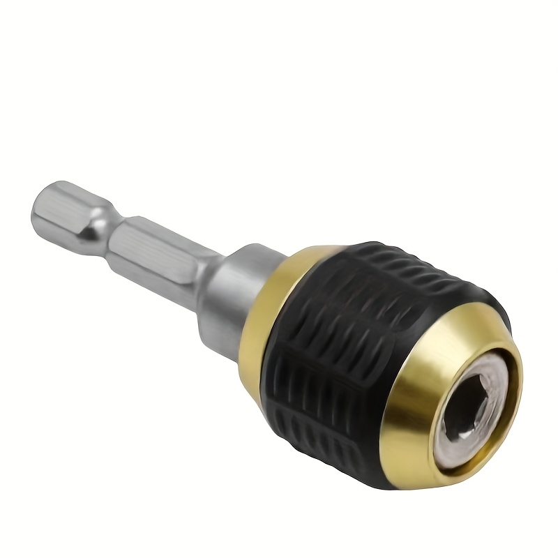 TEMU 1pc Hexagon Shank Pop-up Quick Converter, Hexagon Shank Self-locking Connecting Rod Bit, Quick Release Chuck Adapter, Hand Electric Drill