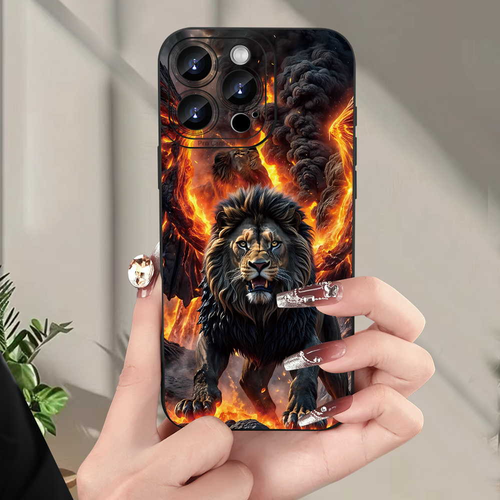TEMU A Popular Creative Lion Pattern Phone Case, Compatible With Iphone 16/15/14/13/12/11/xs/xr/x/7/8 Plus/pro/max/mini - A Stylish Design Suitable