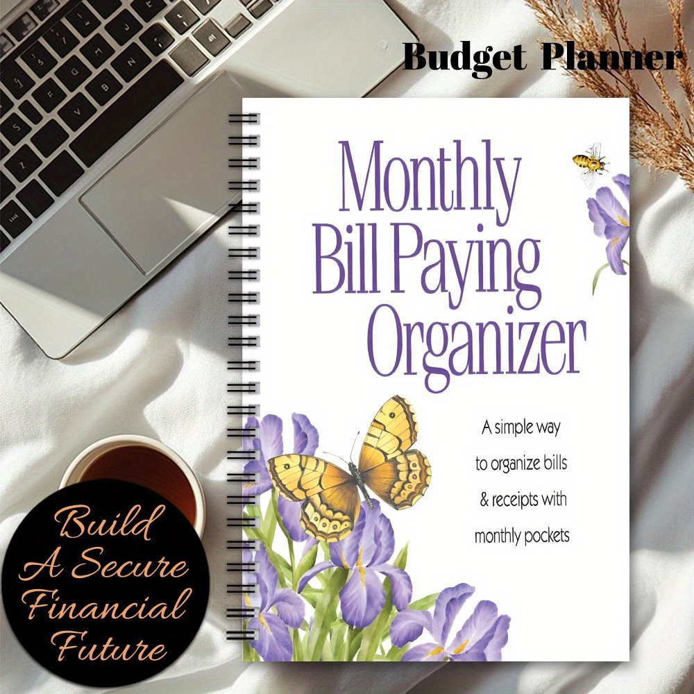 TEMU 1pc 1pcs Aesthetic Floral Budget Planner & Expense - Spiral Bound Portable Money Organizer With Monthly/weekly/daily Pages, Bill , Financial