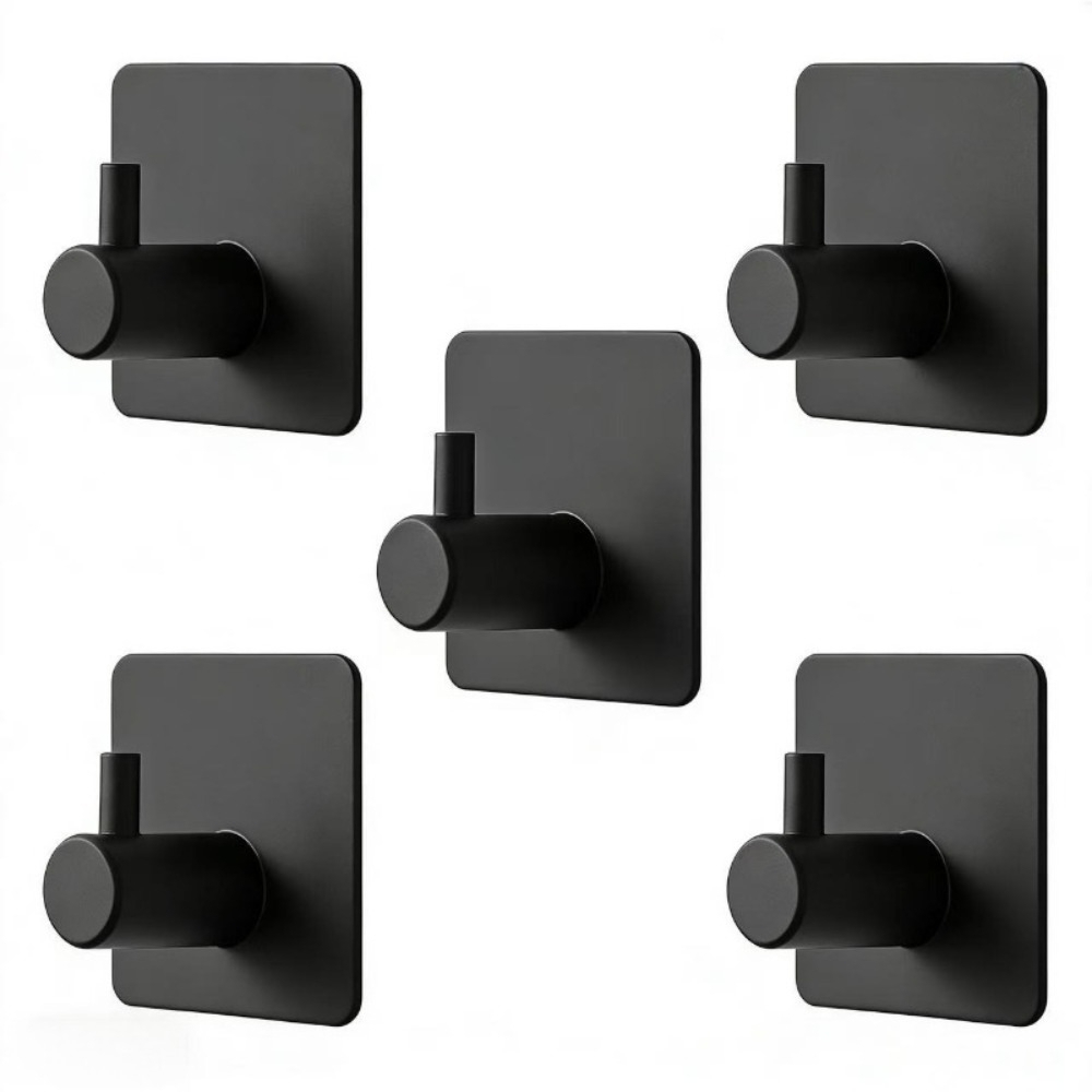 TEMU Set di 5 ganci appendiabiti/toviglie senza trapano, organizer da parete facile da installare, per cucina, bagno, doccia, per appendere chiavi,