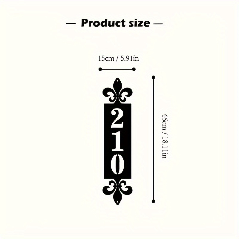 TEMU 1pc Personalized Lily Flower Metal Wall Art - House Number/name Sign, Waterproof Outdoor/ 3d Lily Sculpture, Plaque, Metal Art Suitable For Home