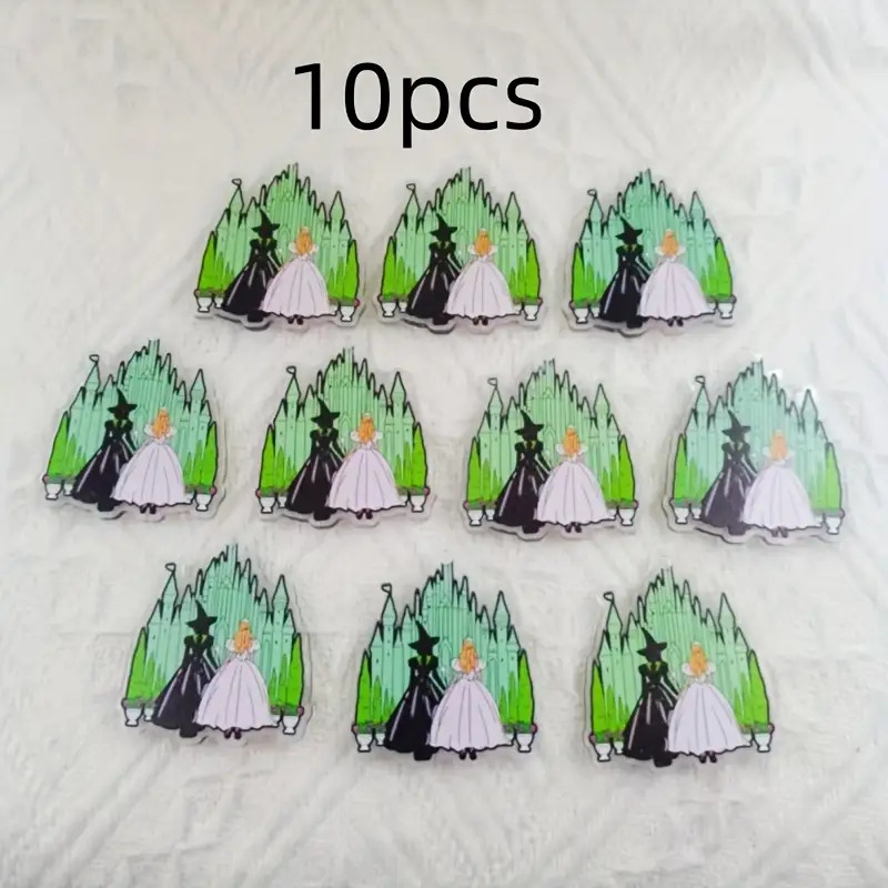 10pcs acrylic   fairy pendant, diy jewelery making earrings necklace keychain accessories, jewelry accessories, earrings charms, craft supplies, charm pendants, gothic jewelry, witchy accessories, detailed  , lightweight charm, pendant charms, gothic  , craft enthusiasts 0