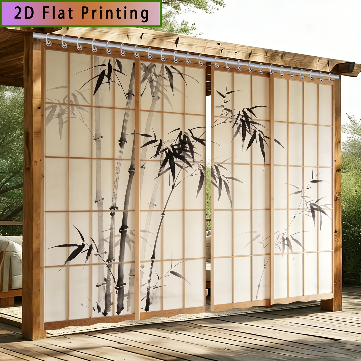 2pcs japanese   curtains suitable for door   semi outdoor window panels with grommets hanging lattice panels for fabric for wedding decoration 2d flat