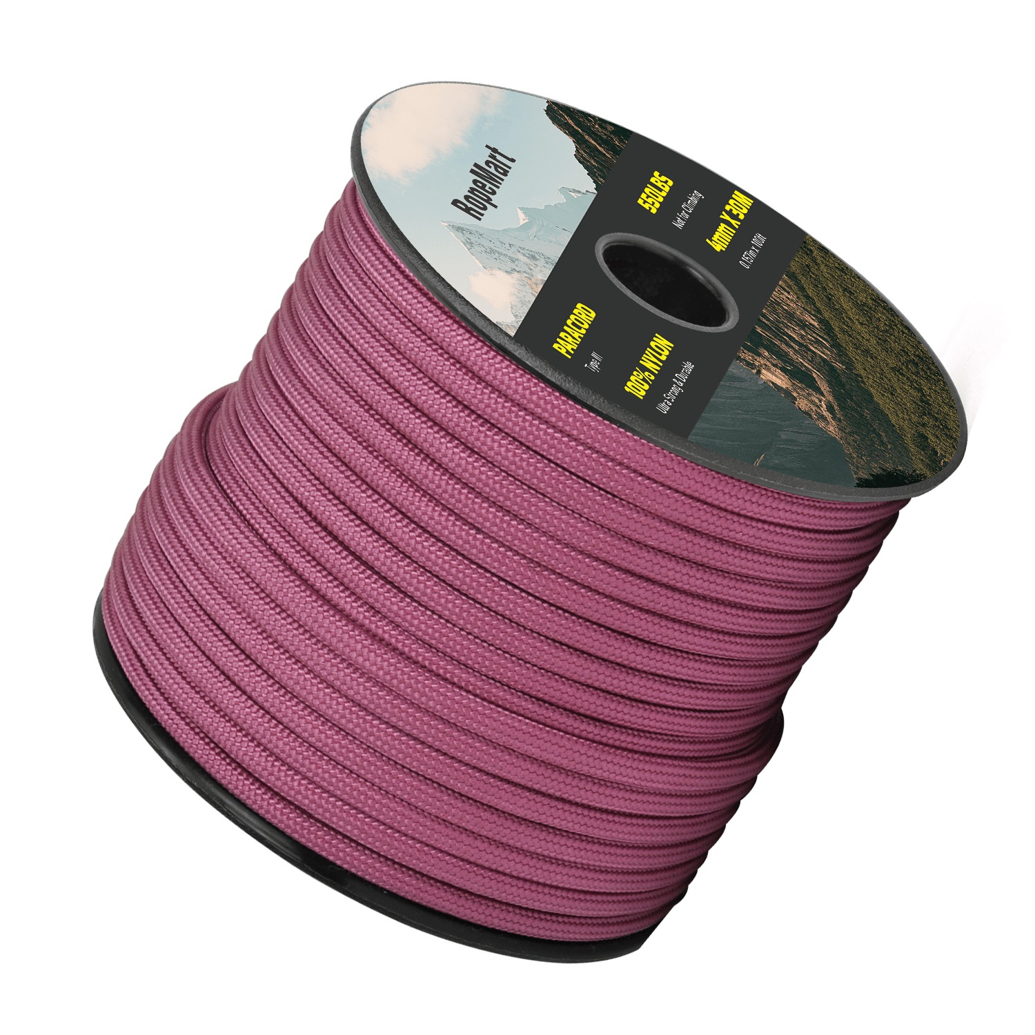 30m 100% Nylon 4mm Paracord Versatile Braided Rope With 7-strand , Ideal For Camping Gear, Dog Collars, Lanyards, Diy, Clothesline