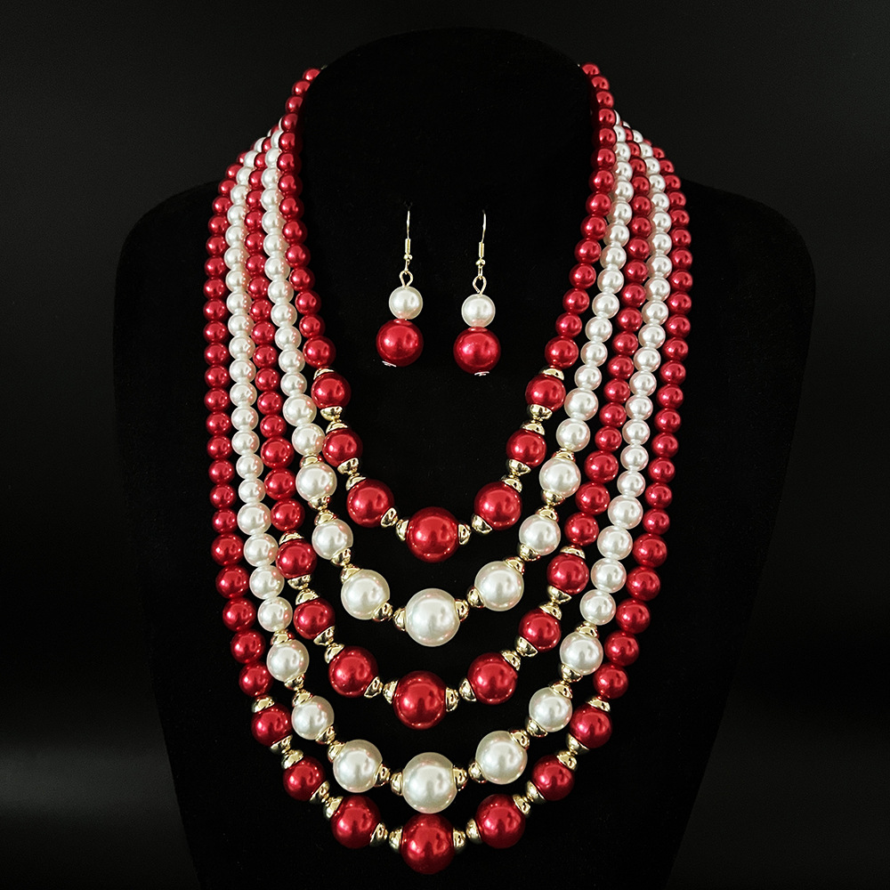 3Pcs Fashionable Elegant Multi Layer Imitation Pearl Women's