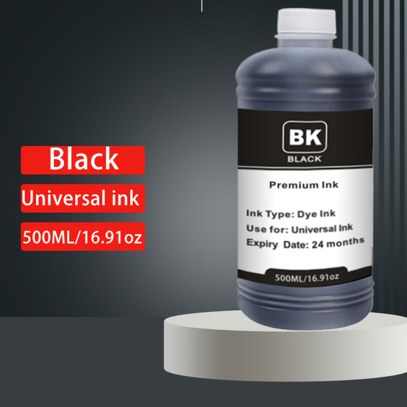 E-shop 16,91 oz/500 ml Tintenpatrone mit Farbstoff, geeignet für HP/Epson/Brother/Canon Druckerpatronen