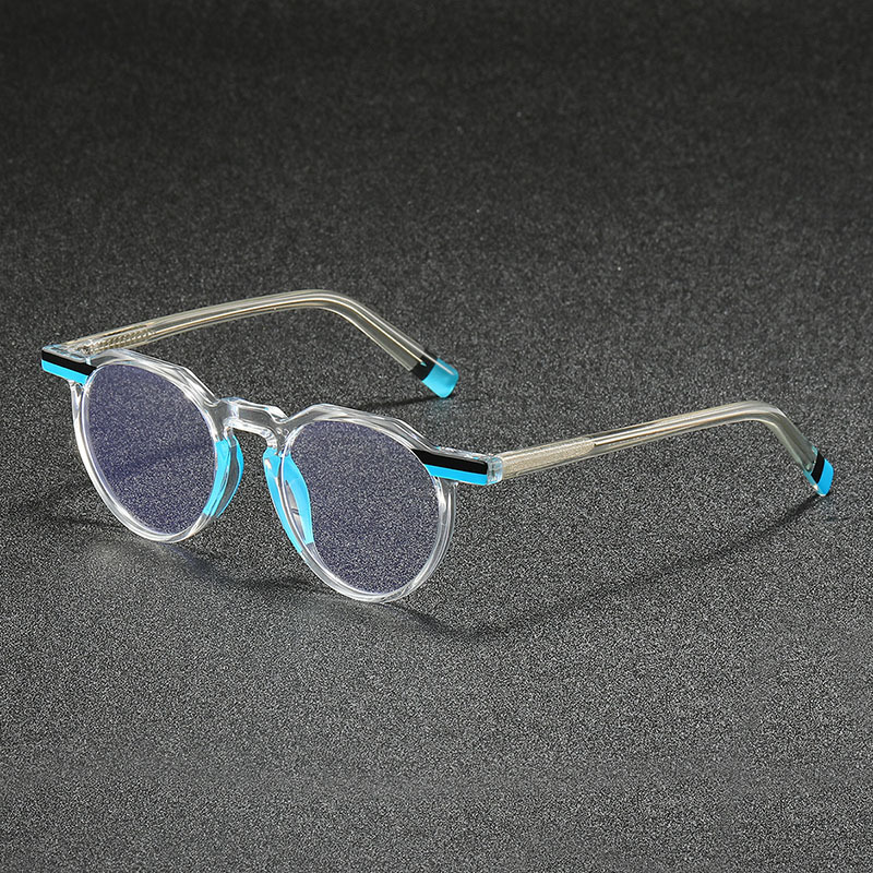 Minimalist Luxury Round Glasses, Tr90 Frame, Color With Rivet Detail