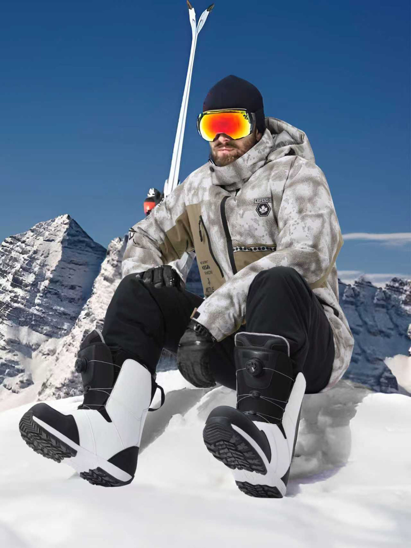 Men's Ski Suit Set, 2pcs Top and Bottom for Winter Sports