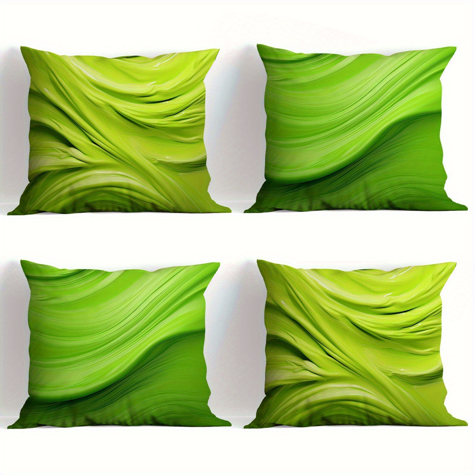 TEMU 4pcs Fundas de Cojín con Geométricos Verdes, Estilo Moderno Minimalista para Decoración del Hogar Adecuadas para , Sofá, Dormitorio, Muebles de