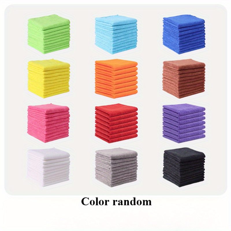 5 10pcs microfiber cleaning cloth size 9 84x9 84 inches super absorbent quick drying fade resistant   suitable for living room bathroom kitchen reusable towels
