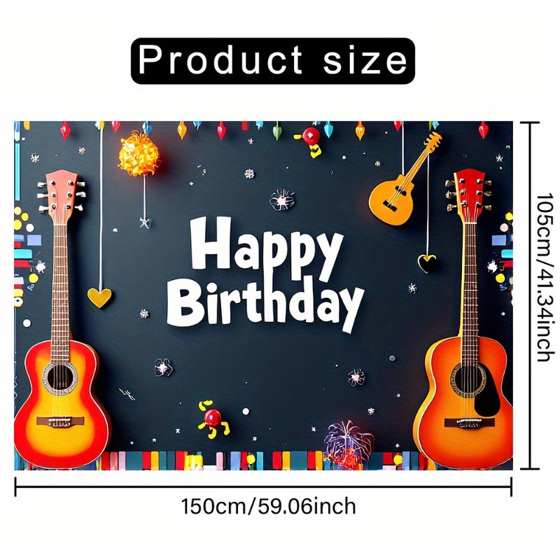 생일 축하 배너 – 기타 & 파티 장식 – 화려한 컨페티, 풍선 & 음표 – 실내외 행사, 홈 데코, 축제용 쉬운 걸이 – 크리스마스 생일 파티 장식에 최적