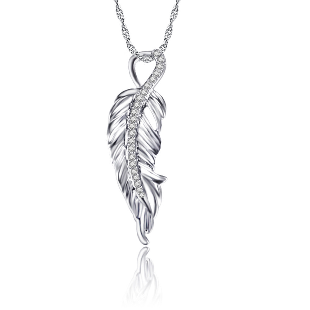 TEMU S925 Silver Minimalist Bird-feather-shaped Pendant Necklace - Bird-feather Collar Chain - Minimalist Necklace