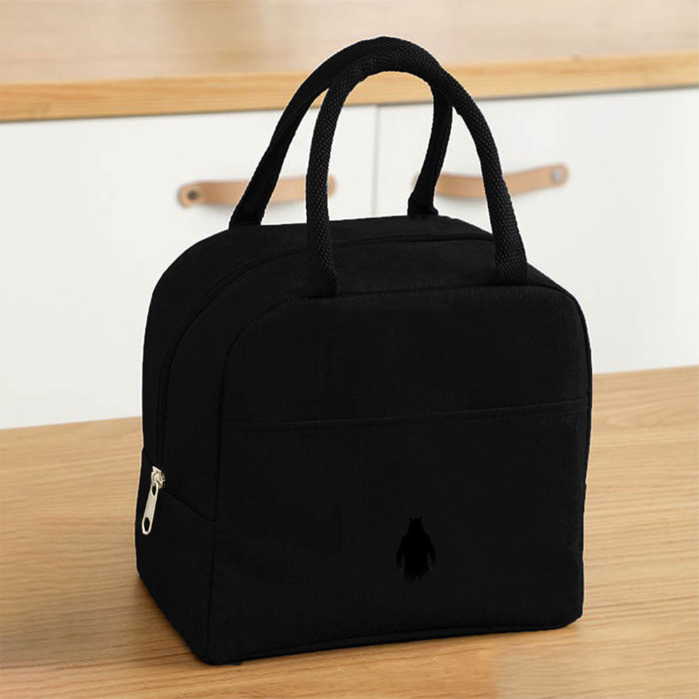 TEMU 1pc Bear-themed Thermal Lunch Bag Suitable For , Leakproof Zipper Closure -compatible Tote, Non-food Contact Use, Portable Rectangular Lunch